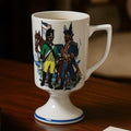 Vintage Fred Roberts Colonial Soldiers Mug Revolutionary War Footed Cup