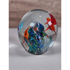 Dynasty Gallery Glass Paperweight Ocean Swirl Art Glass