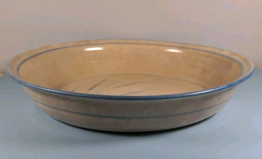 Arcopal Volcano Serving Plate Blue Wheat Design 11.5" Diameter