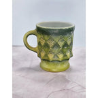 Vintage Anchor Hocking Fire King Kimberly Green Mug Milk Glass USA