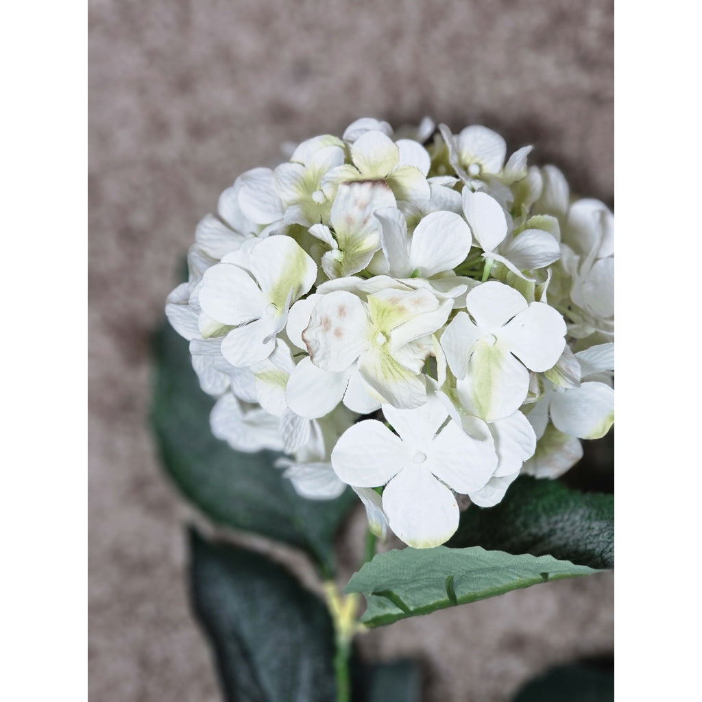 Vintage Artificial Hydrangea Flowers Set of 4 White Floral Stems