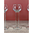 Vintage Crystal Liqueur Shot Glasses Set of 3 Pillar Stem Barware