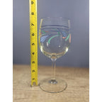 Lenox Floral Wine Goblet Poppy Blue Glass 10 oz Stemware