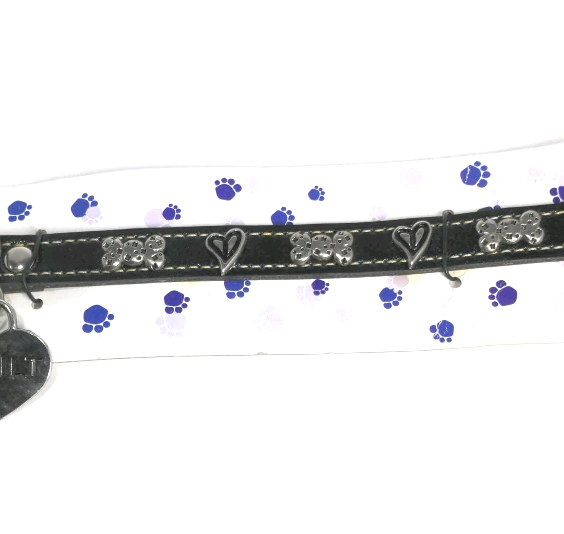 Hermitage Pottery Leather Dog Collar with Heart & Bow for Small Dogs – Vintage D