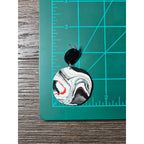 Abstract Black & White Disc Earrings with Red Accents | Pierced Stud Dangles