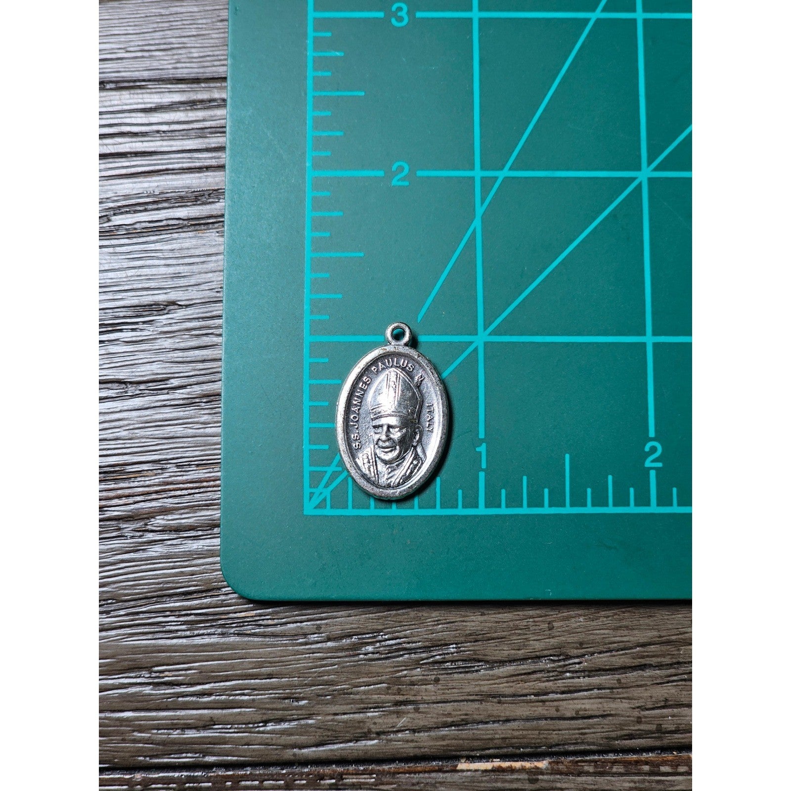 Vintage John Paul II Catholic Medal Pendant with Prayer Card