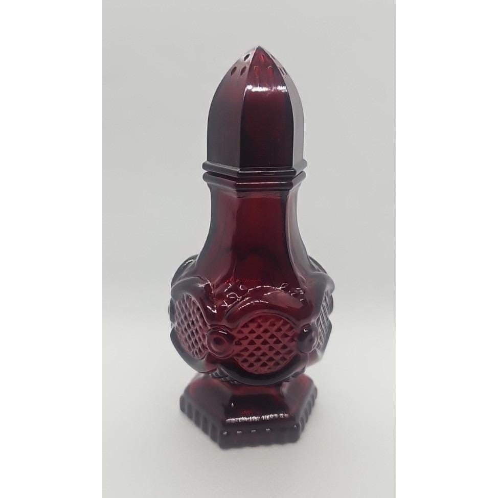 Avon Cape Cod Ruby Red Glass Shaker Bottle Vintage