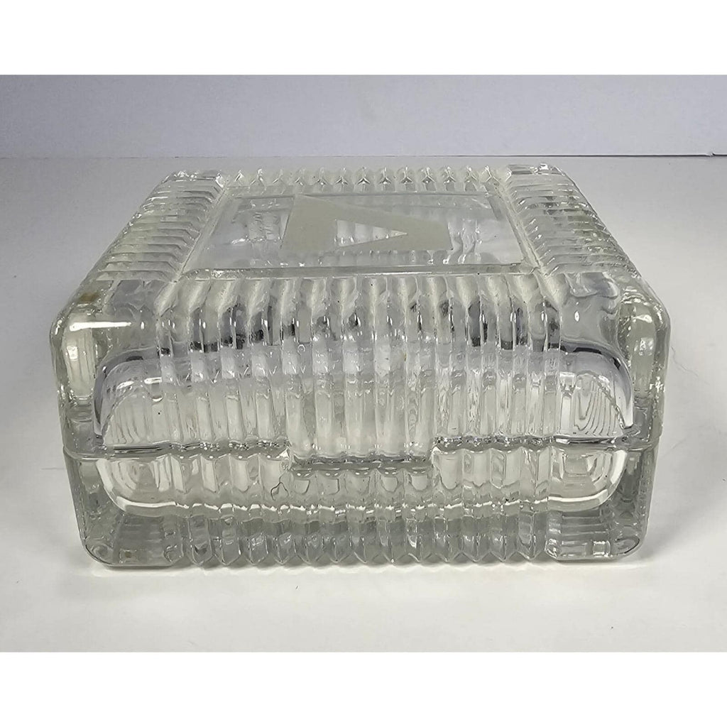 Vintage Crystal Trinket Box 1996 Small Square Jewelry Keepsake Box
