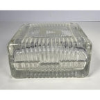 Vintage Crystal Trinket Box 1996 Small Square Jewelry Keepsake Box