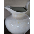 Vintage White Crackle Glaze Vase 12.5in Farmhouse Display