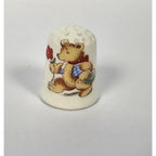 Vintage Porcelain Teddy Bear Thimble Picnic Bear