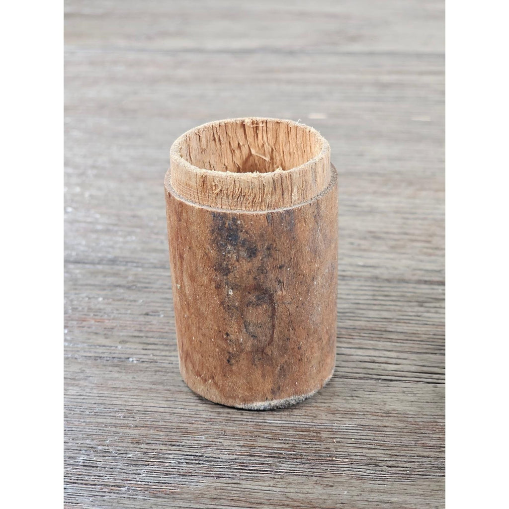 Antique Cork Cylinder Box Primitive Small Lidded Container 3.5"
