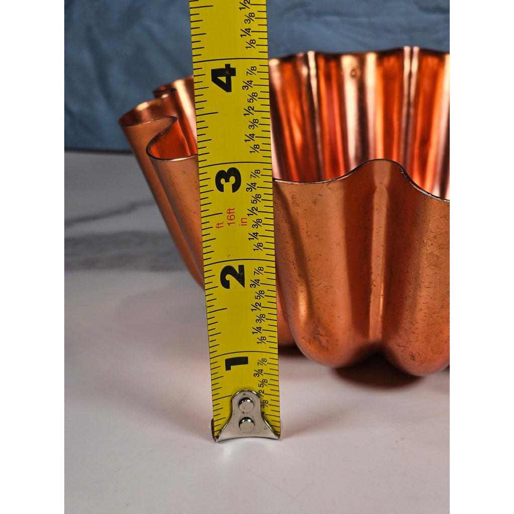 Vintage Copper Fluted Tart Pan Fluted Bowl Dessert Pan