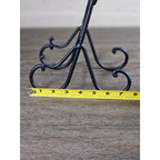 Vintage Iron Plate Stand | Black Metal Display Easel | Rustic Plate Holder