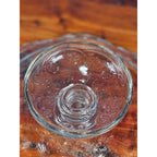 Vintage Clear Glass Cake Stand with Floral Embossed Design