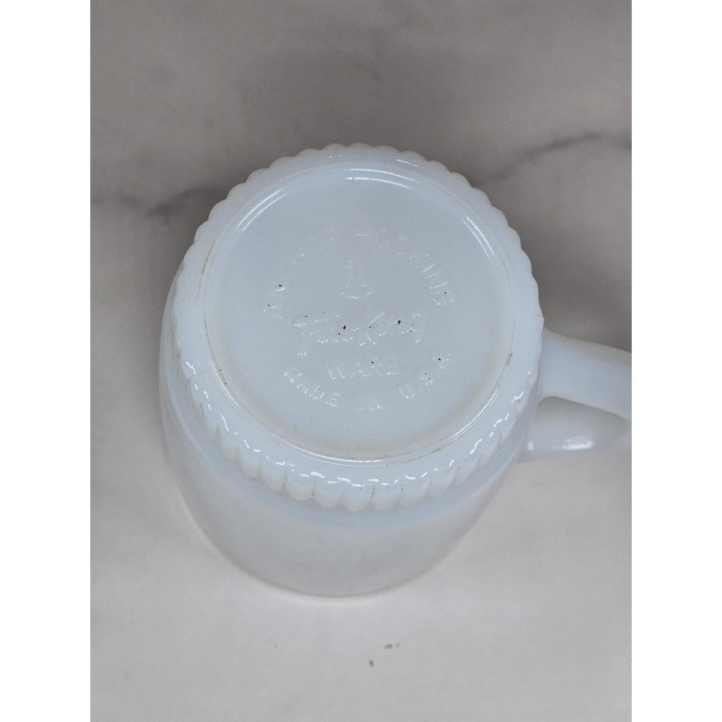 Anchor Hocking Fire-King Milk Glass Mug and Swirl Bowl Set Vintage