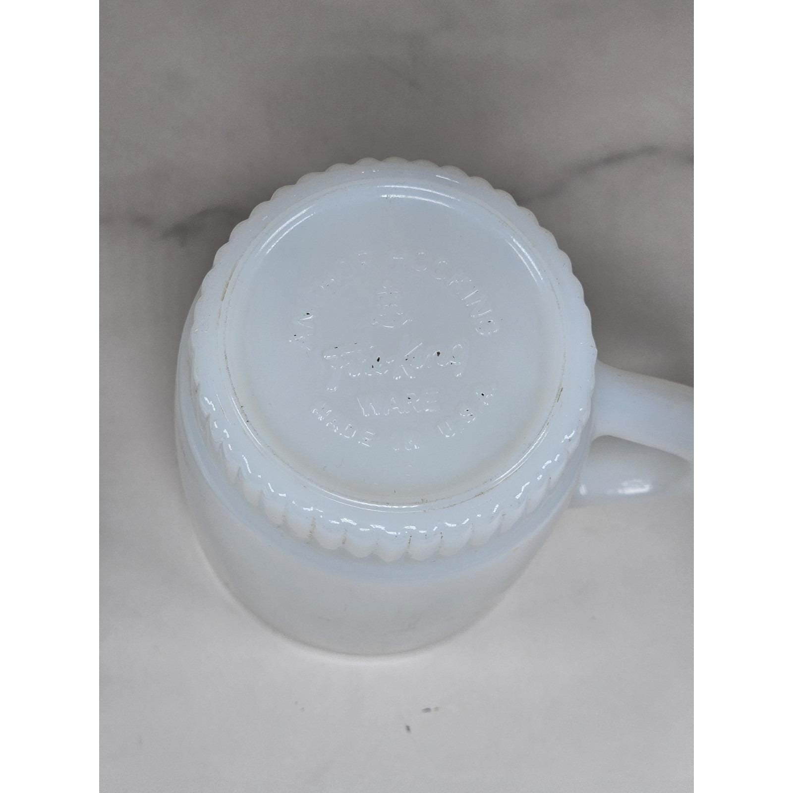 Anchor Hocking Fire-King Milk Glass Mug and Swirl Bowl Set Vintage