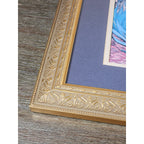 Vintage Framed Iris Art Print | Les Irises Floral Wall Art | 16x14 Gold Frame