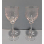 Crystal Cut Cordial Glasses Set of 2 Stemmed 5 Inch