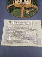 Vintage Old Point Loma Lighthouse sculpture by the Danbury Mint San Diego CA