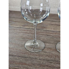 Vintage Clear Bowl Wine Glasses Set of 2 Stemware 8.5" Tall