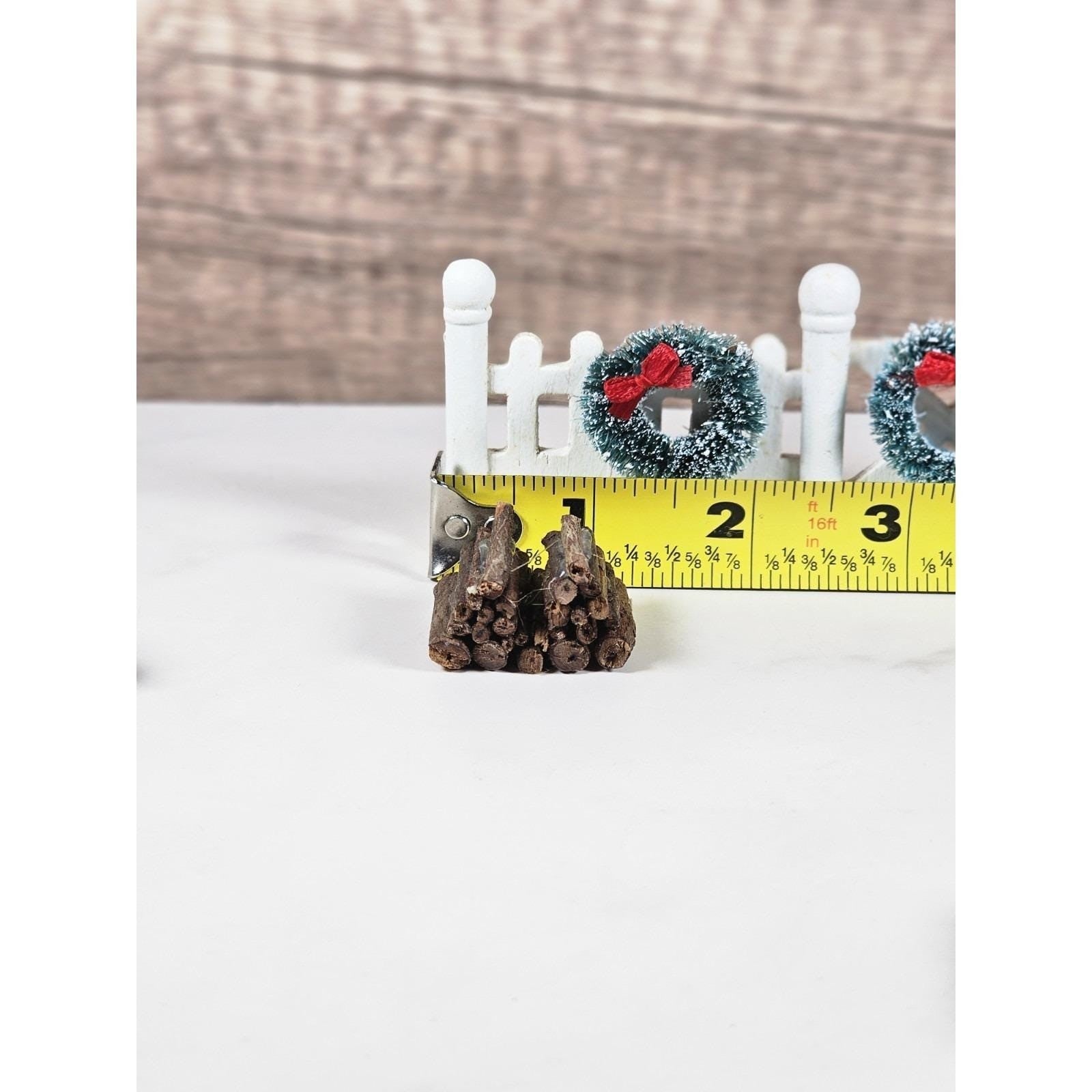 Vintage Lemax Christmas Village Accessories Fence Bench Firewood Set