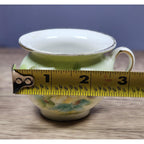 Vintage Porcelain Floral Mini Pitcher Yellow Flowers Gold Trim