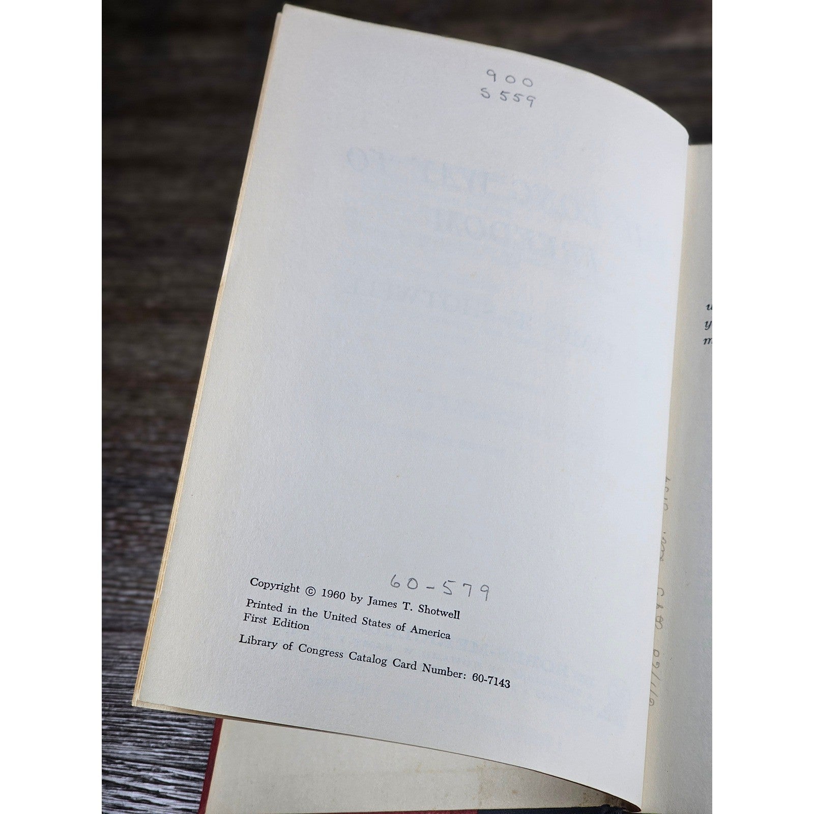 The Long Way to Freedom 1960 James T. Shotwell First Edition HC