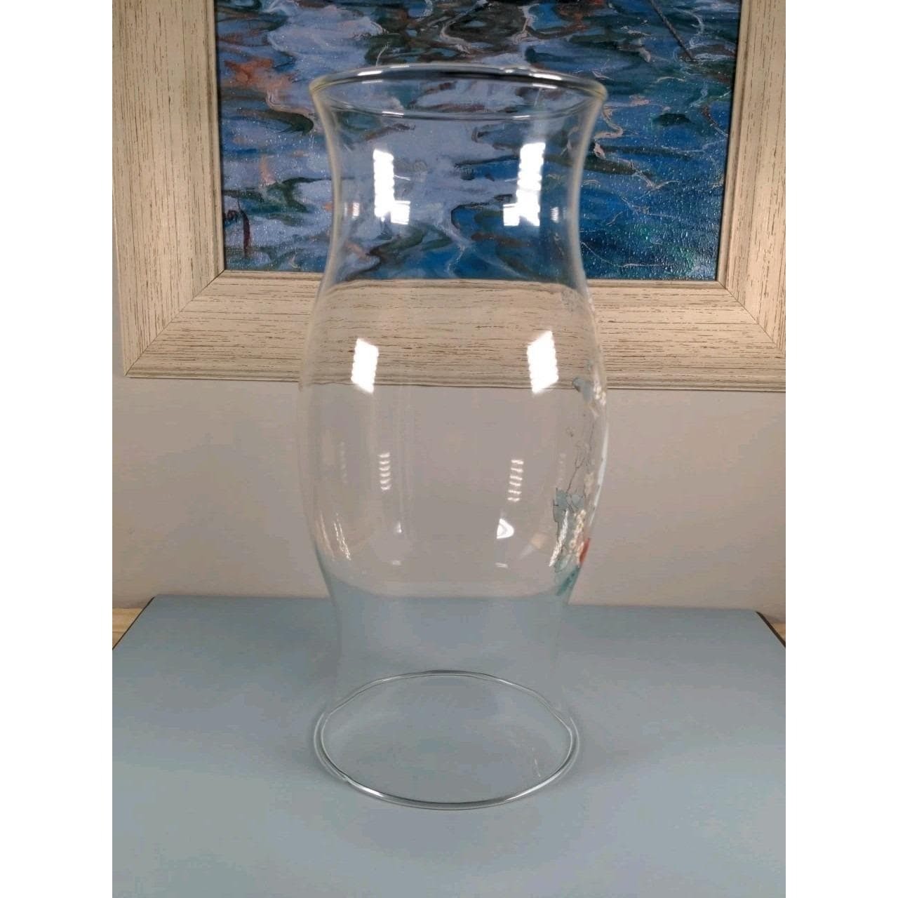 Vintage Hand Blown Glass Hurricane Globe 11.5" Colonial Candle Shade
