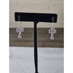 Vintage Sterling Silver Celtic Cross Dangle Earrings