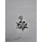 Vintage Sterling Silver Multistone Starburst Pendant .925 No Chain