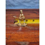 Mannon 1988 Crystal Baseball Batter Figurine Gold Tone Base