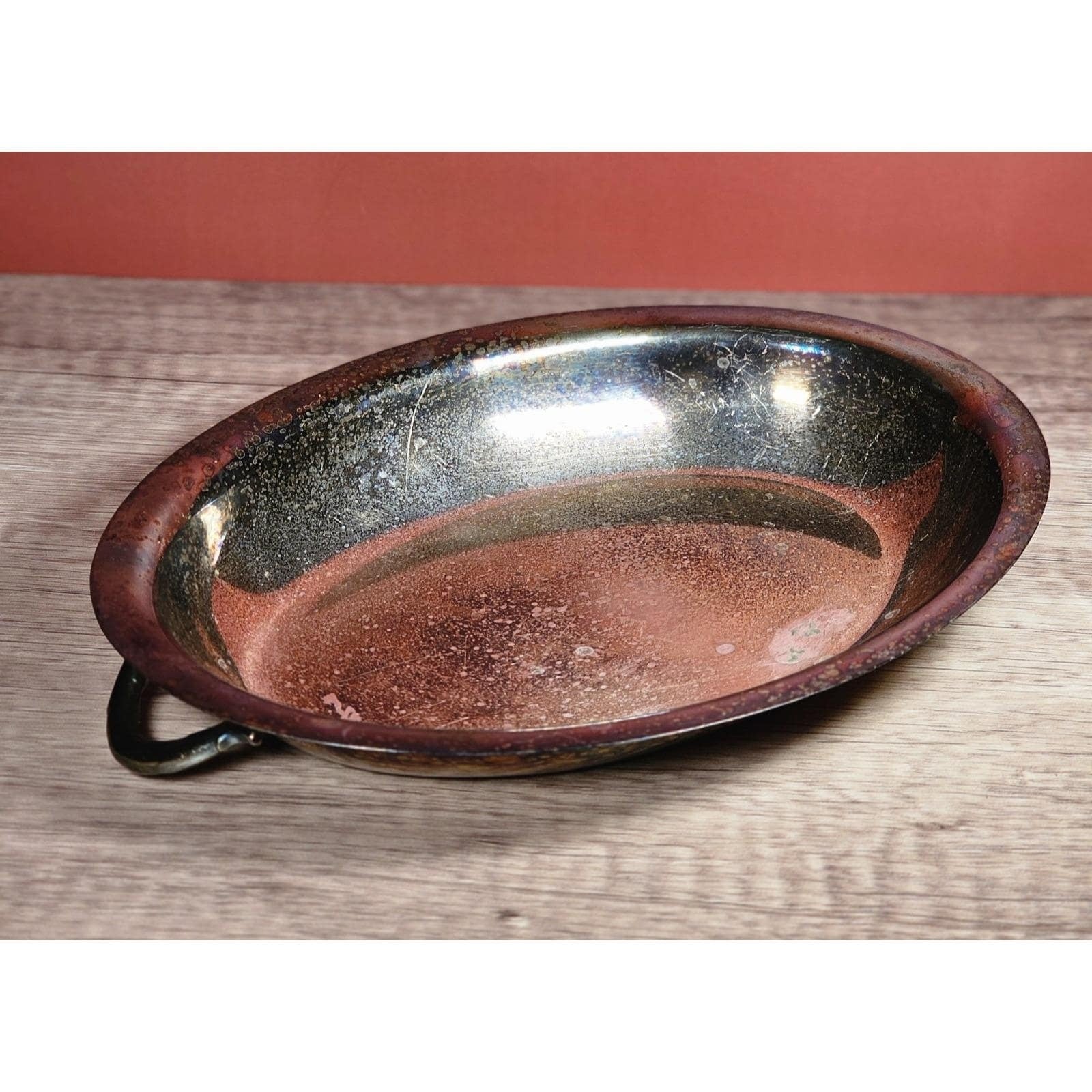 Vintage Silver Plate Oval Serving Dish 10" With Handles