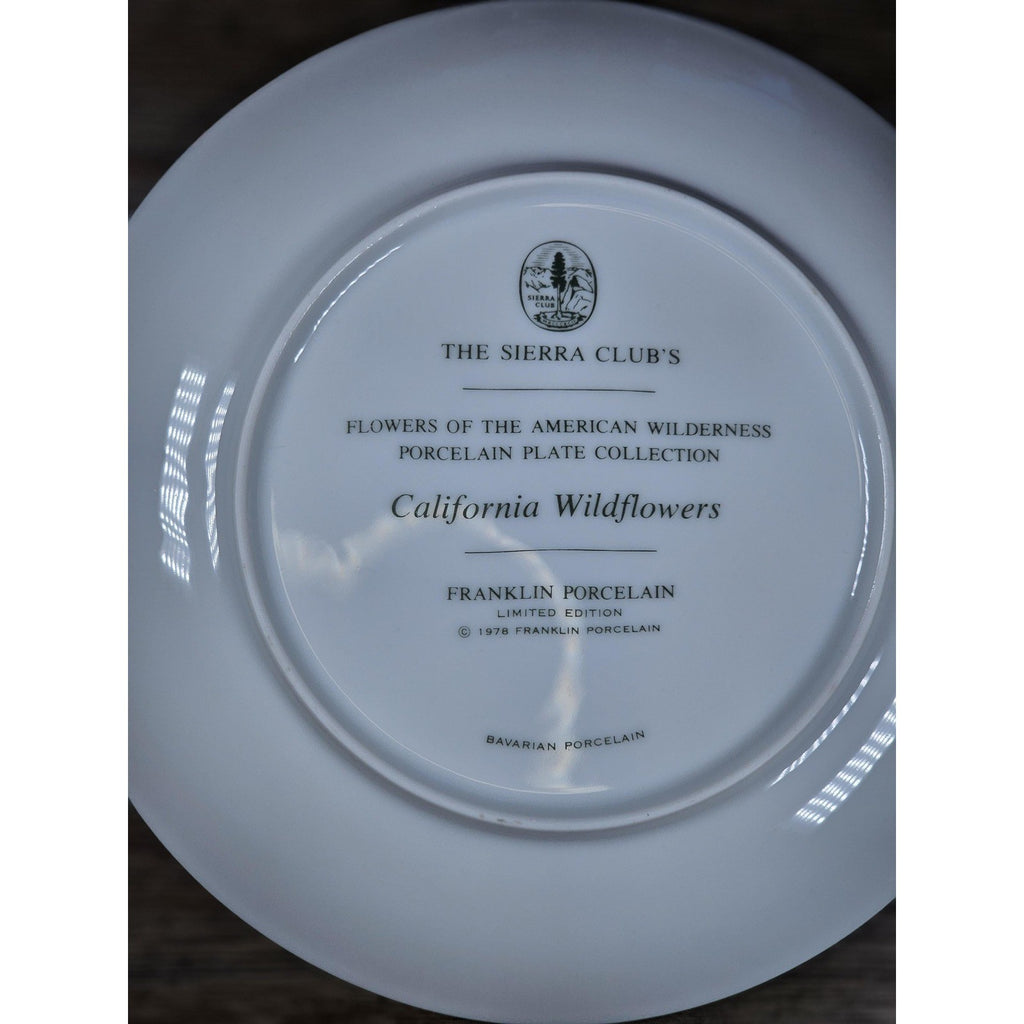 Franklin Mint California Wildflowers Plate 1978 Porcelain