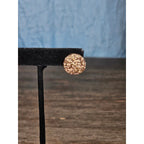 Textured Gold Tone Round Stud Earrings Vintage Style Minimal Earrings