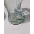 Vintage Vetreria Etrusca Green Glass Bottles Pair Italian 1960s