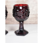 Vintage Avon Cape Cod Ruby Red Wine Goblets Set of 2 1970s Glassware