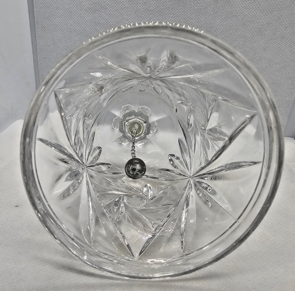 Vintage Crystal clear glass bell - Sun design