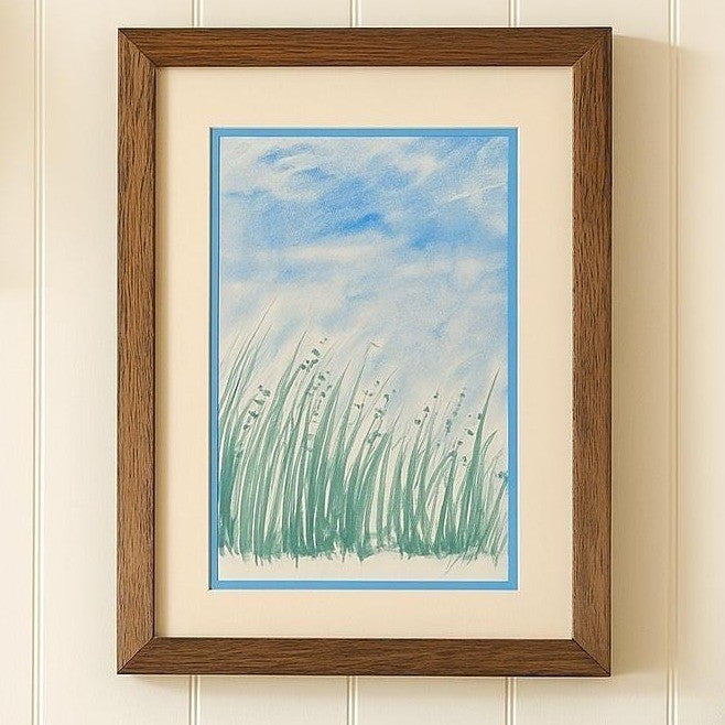 Vintage Framed Watercolor Landscape Signed Rustic Nature Painting