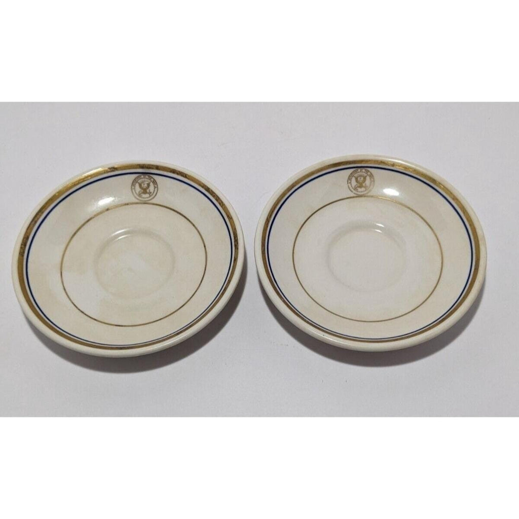 Homer Laughlin US Navy Saucer Plates Set of 2 Vintage USN China