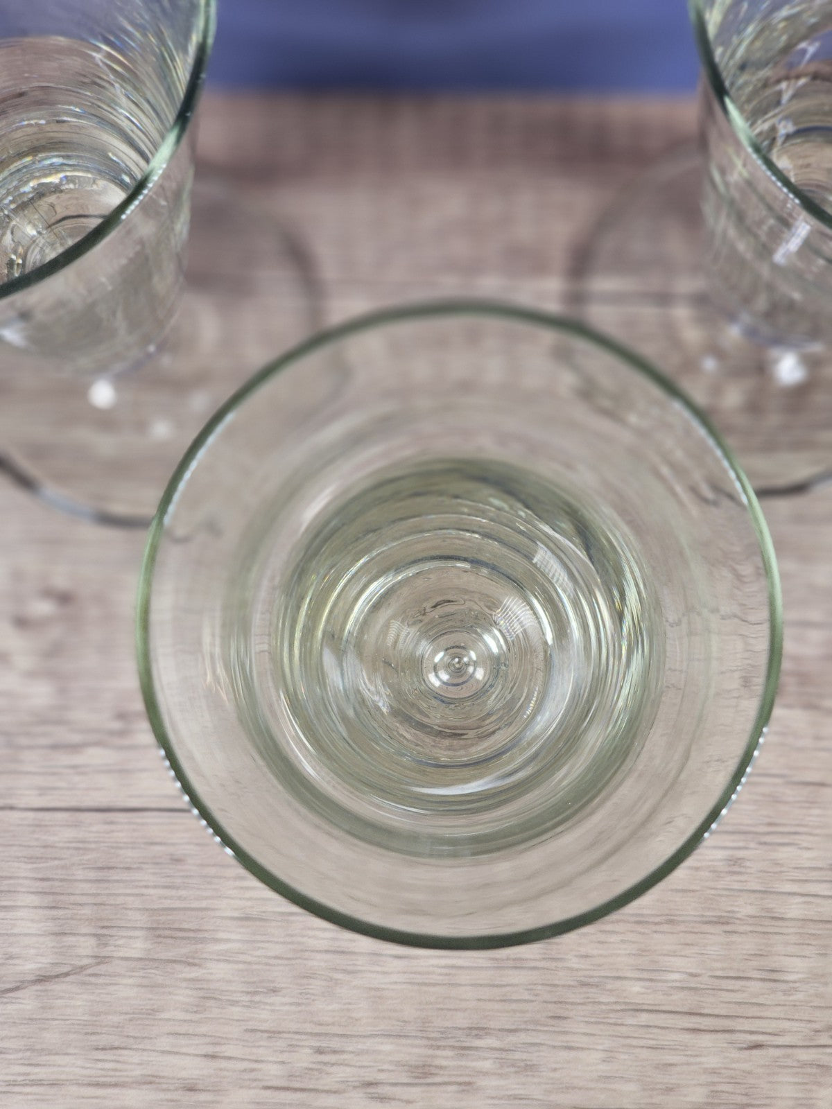 Set of 3 Vintage Clear Glass Pilsner Beer Pedestal Glasses