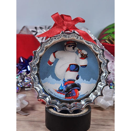 Coca-Cola 1998  Polar Bear Ornament Trim-A-Tree Metal
