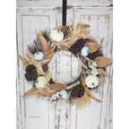 Rustic Fall Harvest Wreath Pumpkins Berries Leaves Twig 17 In