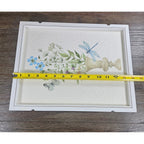 Textured Botanical Print Framed Wall or Tabletop Floral Decor