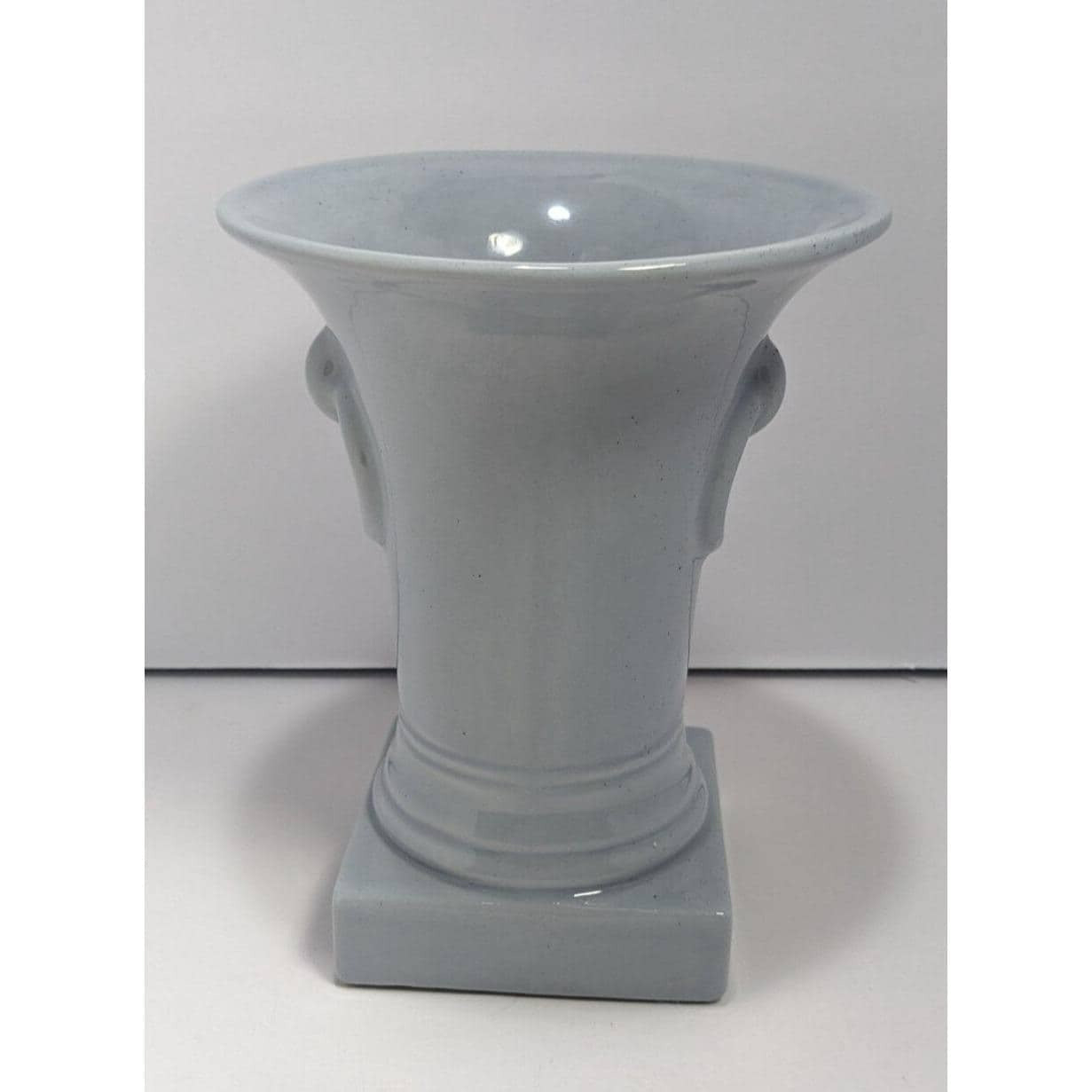 Vintage Ceramic Urn Vase Blue Gray Glaze Decorative Vase