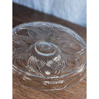 Vintage Pressed Glass Reversible Food Display Stand with Dip Bowl 11"