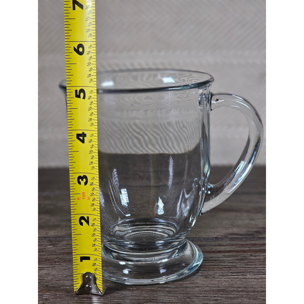 Vintage Anchor Clear Glass Footed Mug USA Made Coffee Tea Cup