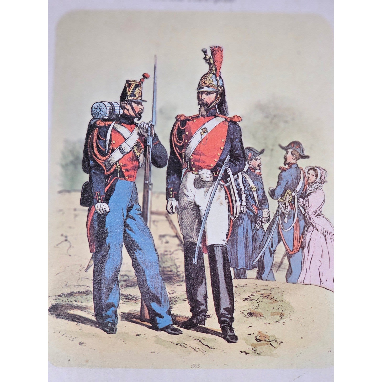 Vintage French Military Uniform Print Garde de Paris 11.5 x 8