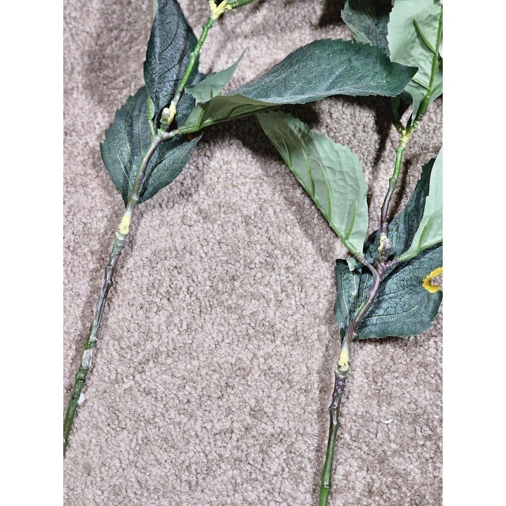 Vintage Artificial Hydrangea Flowers Set of 4 White Floral Stems