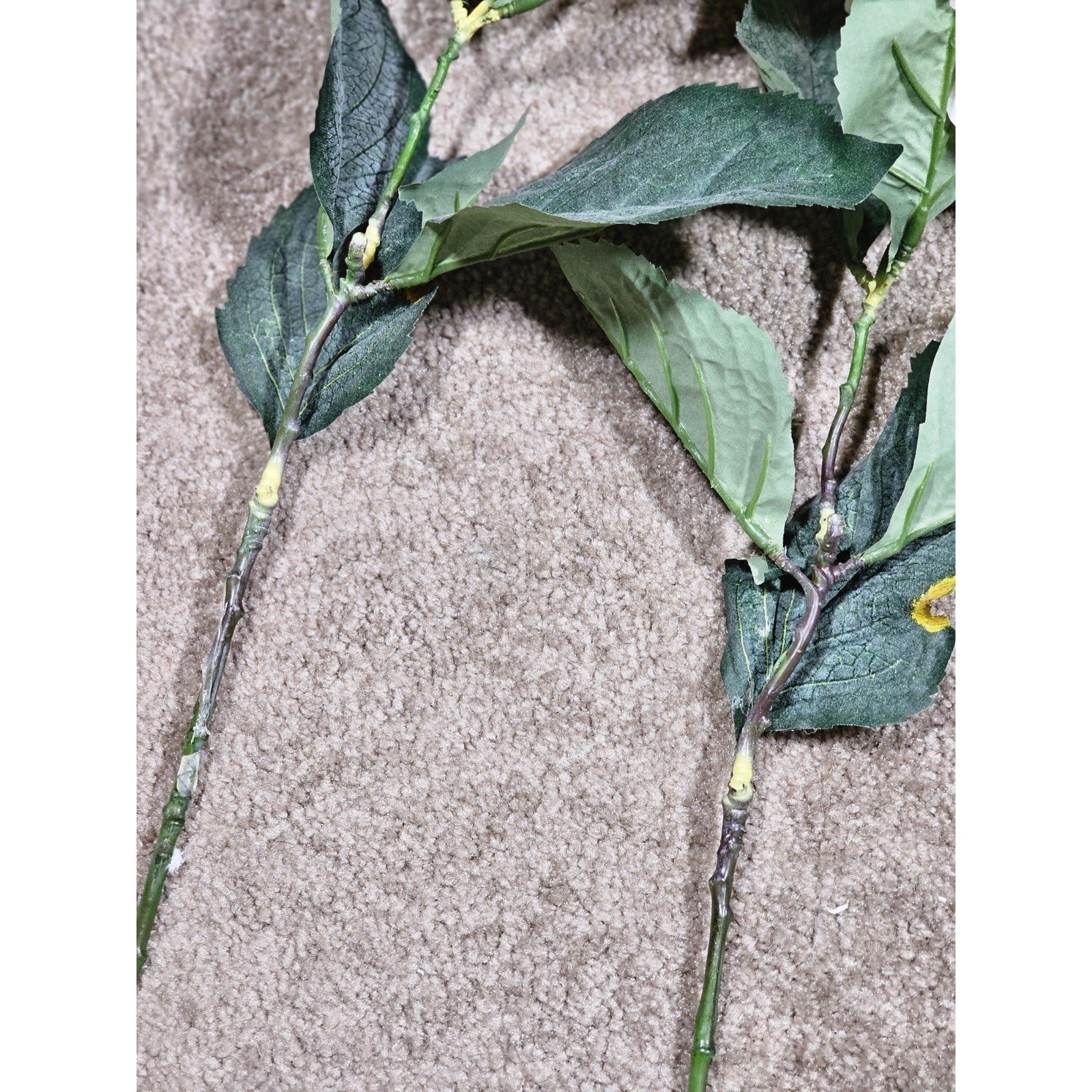Vintage Artificial Hydrangea Flowers Set of 4 White Floral Stems